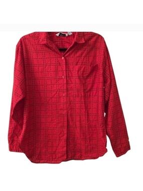 Vintage Pyramid Red Black Buffalo Plaid Button Up Shirt Medium